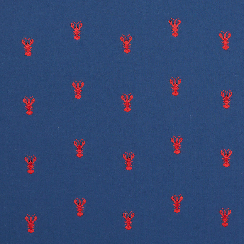 Acquire 78800 Lobster Embroidery Navy by Schumacher Fabric