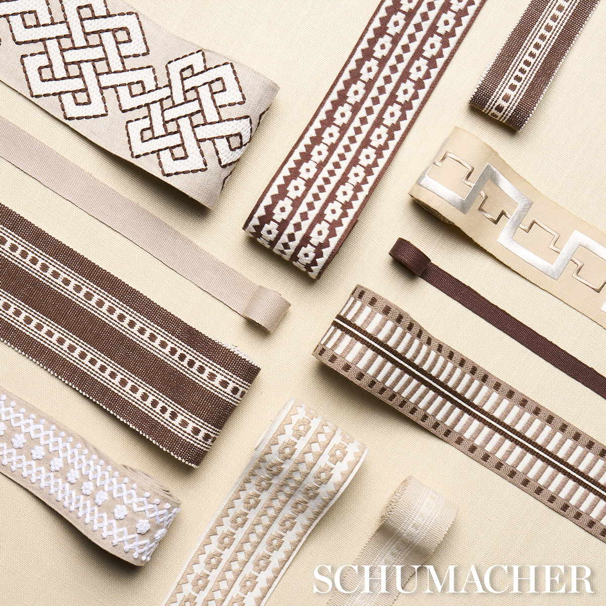 Purchase 79115 | Lubeck Tape, Brown - Schumacher Trim