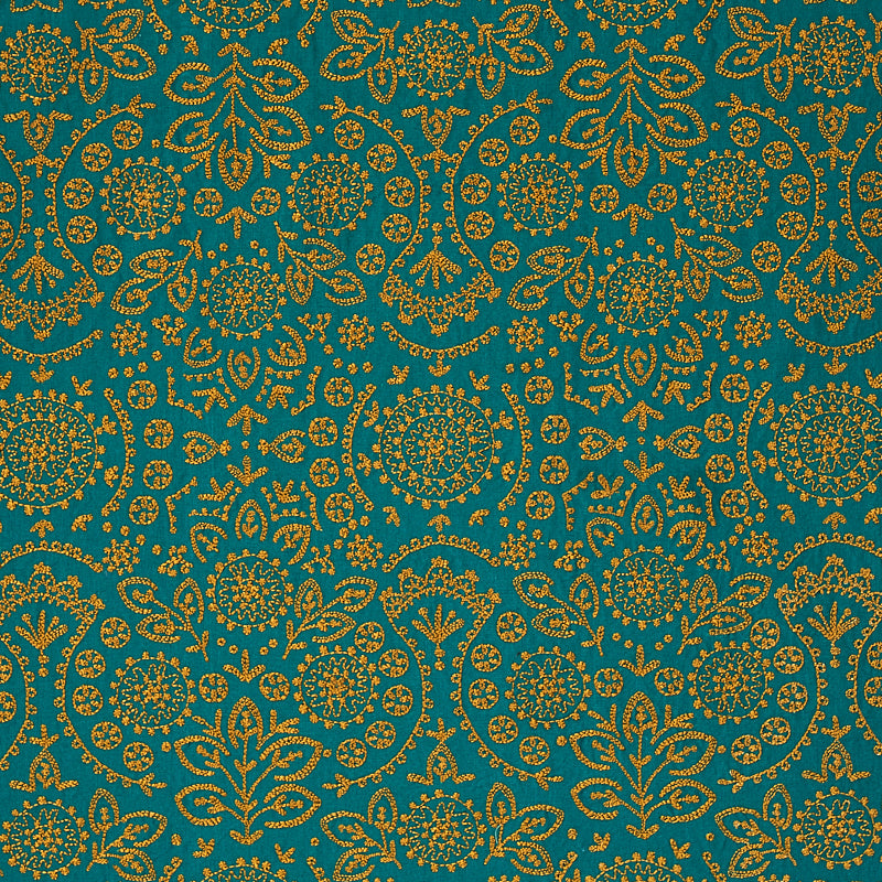Purchase 79862 Tiana Embroidery, Peacock by Schumacher Fabric