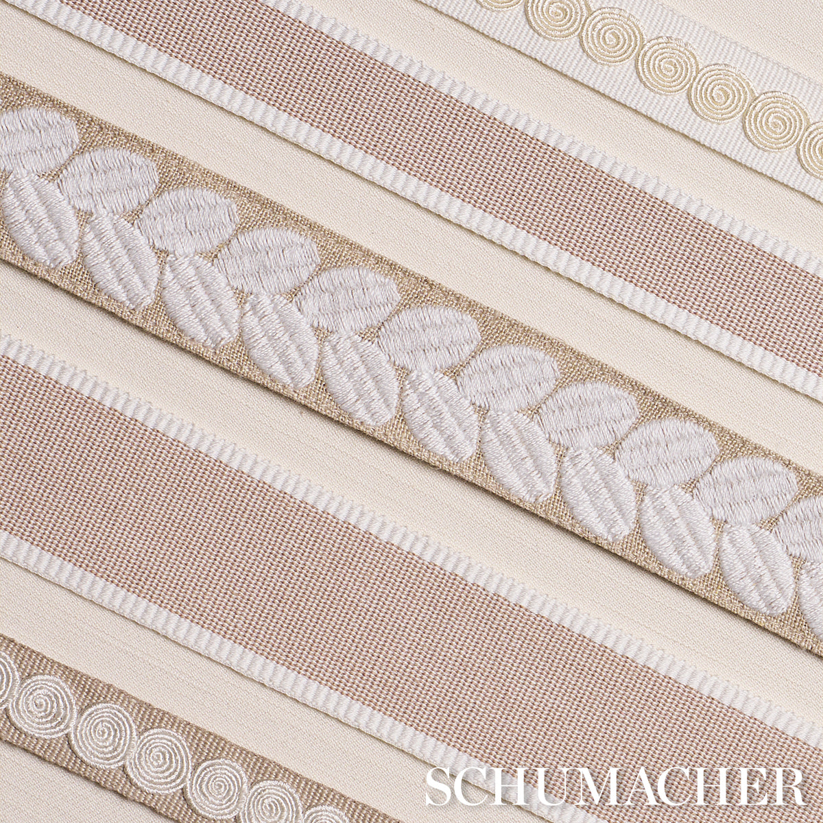 Purchase 79914 | Berkeley Tape Narrow, Ivory On Natural - Schumacher Trim