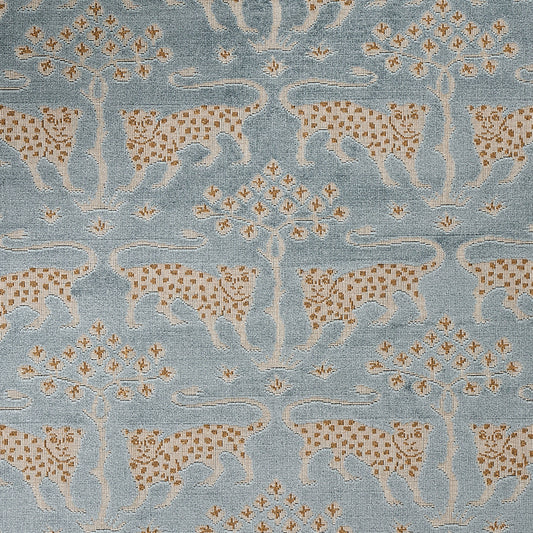 View 80080 Woodland Leopard Velvet Mineral by Schumacher Fabric