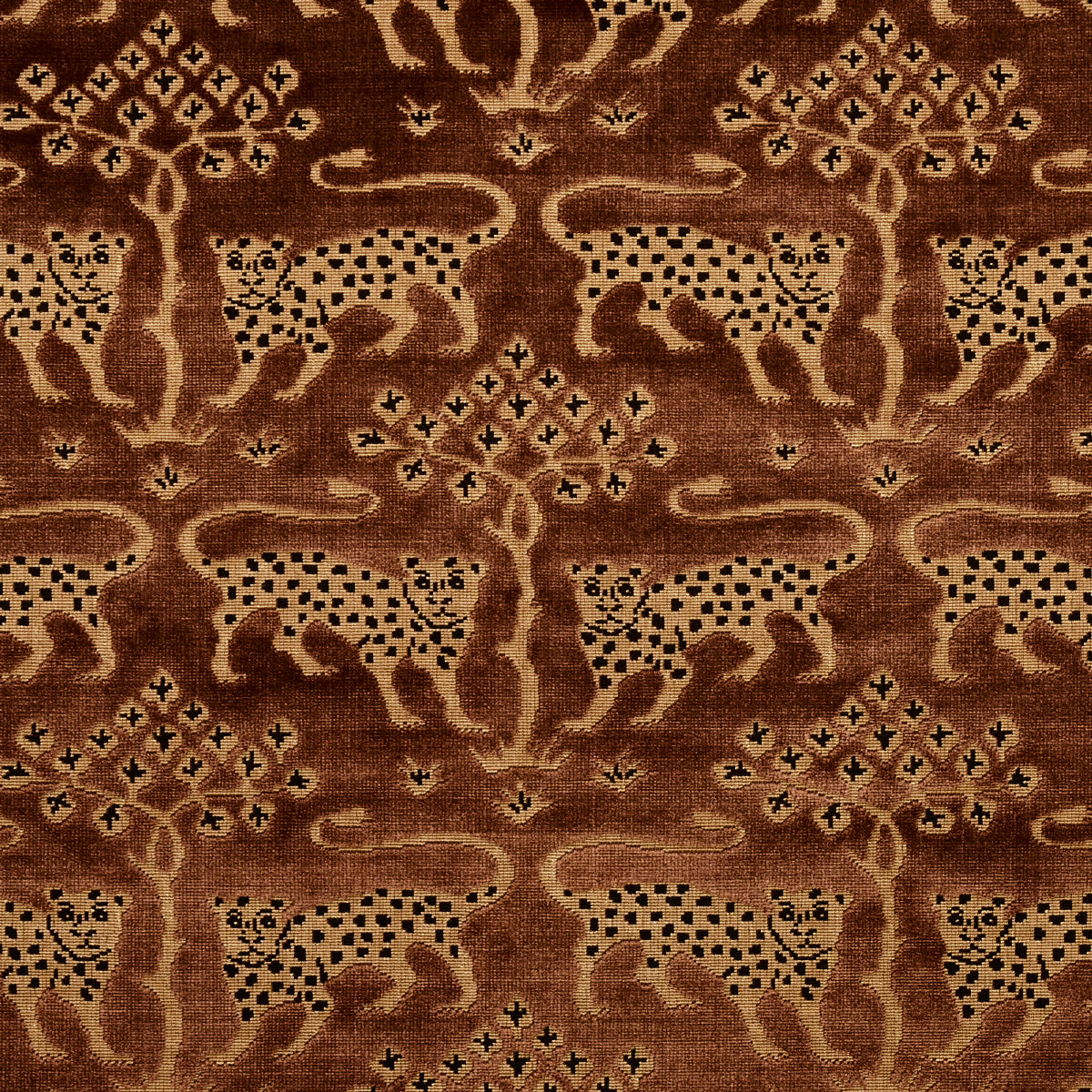 Purchase 80083 Woodland Leopard Velvet, Sepia by Schumacher Fabric