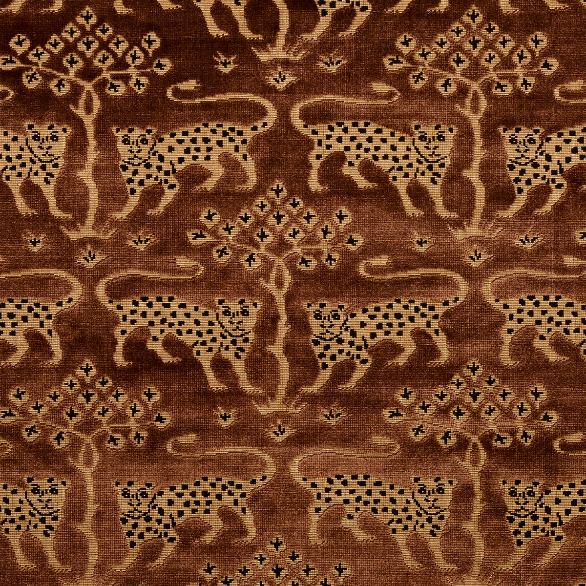 Purchase 80083 | Woodland Leopard Velvet, Sepia - Schumacher Fabric
