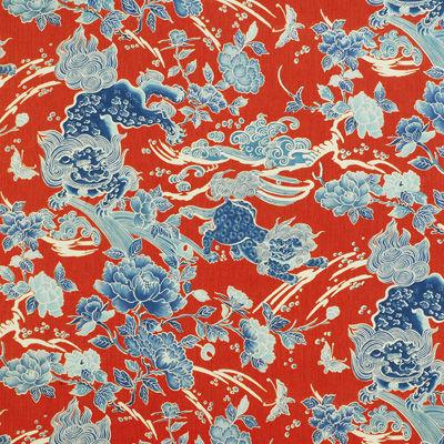 Sample BR-79086-143 Shishi Poppy Modern Chinoiserie Brunschwig and Fils Fabric