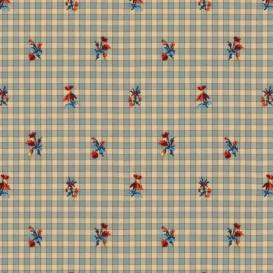 Sample 8013113-15 La Seyne Fleuri Stone Blue Botanical Brunschwig and Fils Fabric