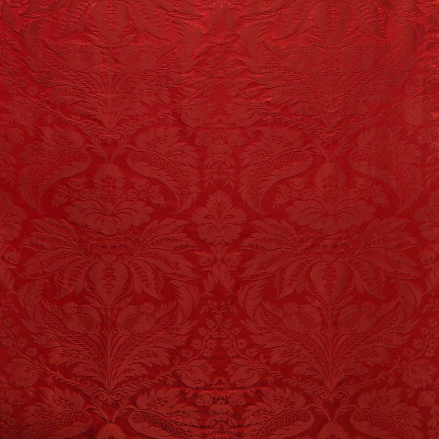 Sample 8013188-9 Damask Pierre Red Damask Brunschwig and Fils Fabric