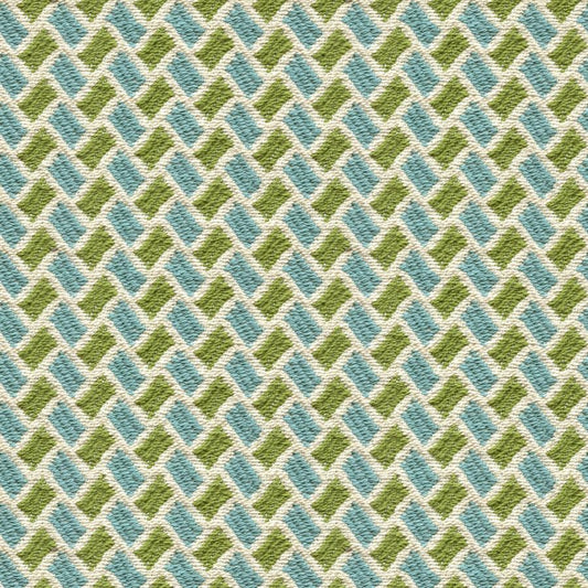 Select 8015112-513 New Briquetage Aqua/Lime Geometric by Brunschwig & Fils Fabric