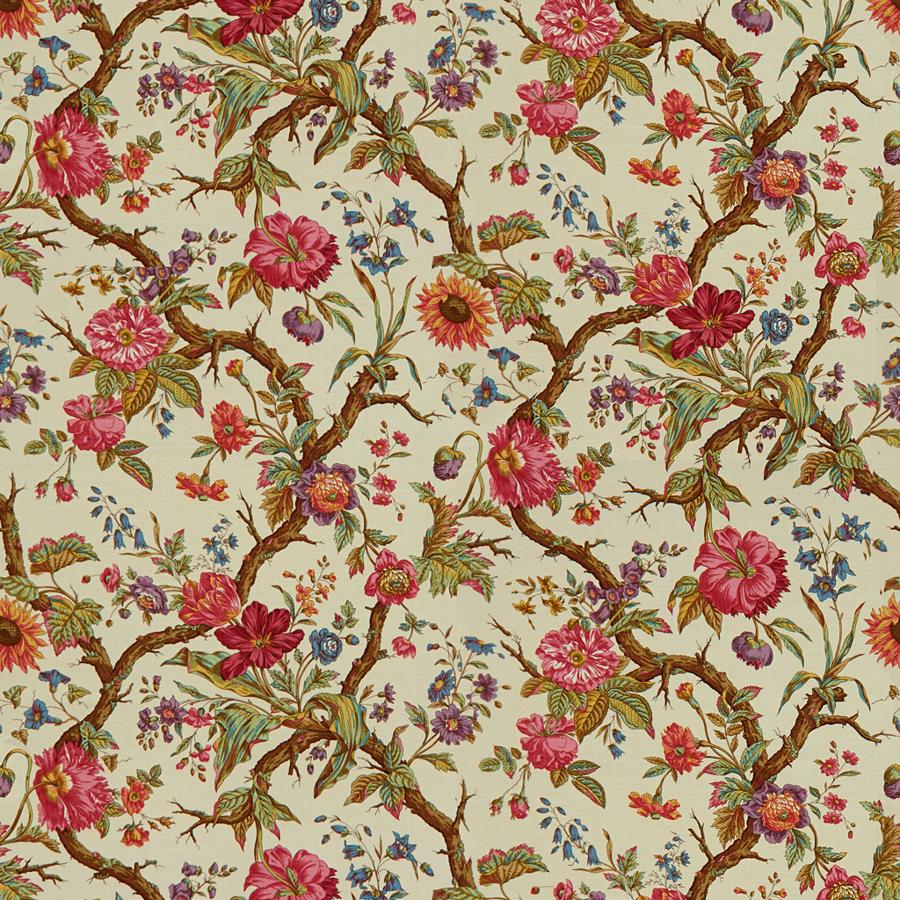 Sample 8015129-1 Arbre Fleuri Beige Botanical Brunschwig and Fils Fabric