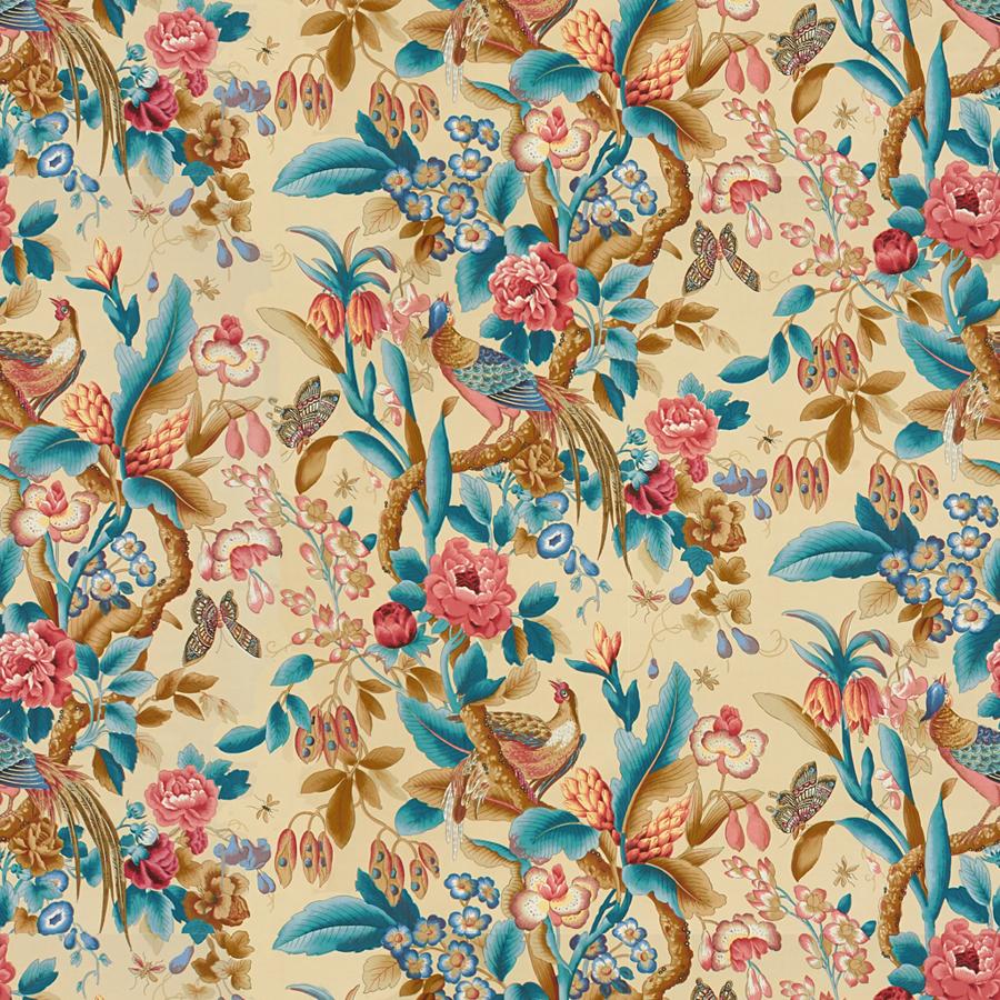 Looking 8015133-1 Les Faisans Creme Botanical by Brunschwig & Fils Fabric