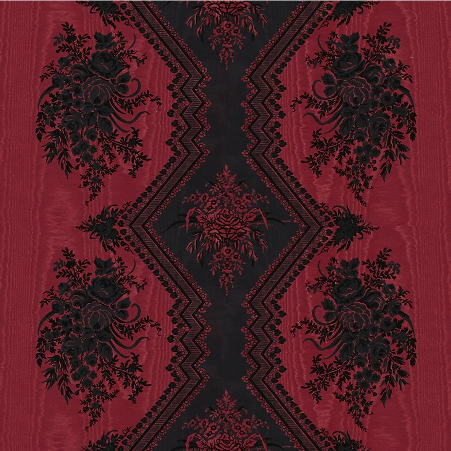 Sample 8015137-9 Coppelia Moire Rouge Damask Brunschwig and Fils Fabric