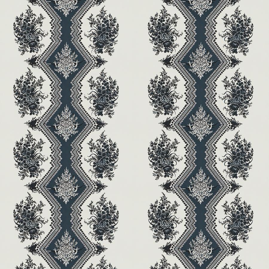 Sample 8015139-1 Coppelia Satin White Botanical Brunschwig and Fils Fabric