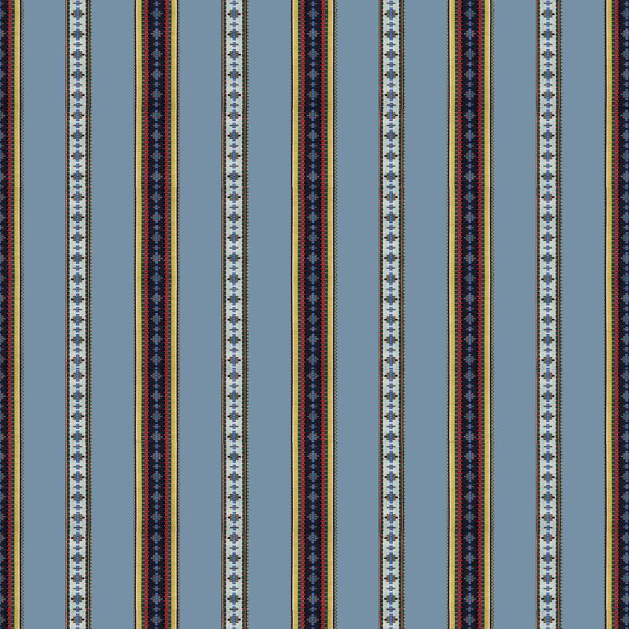 Select 8015147-5 Rayure Broderie Bleu Stripes by Brunschwig & Fils Fabric