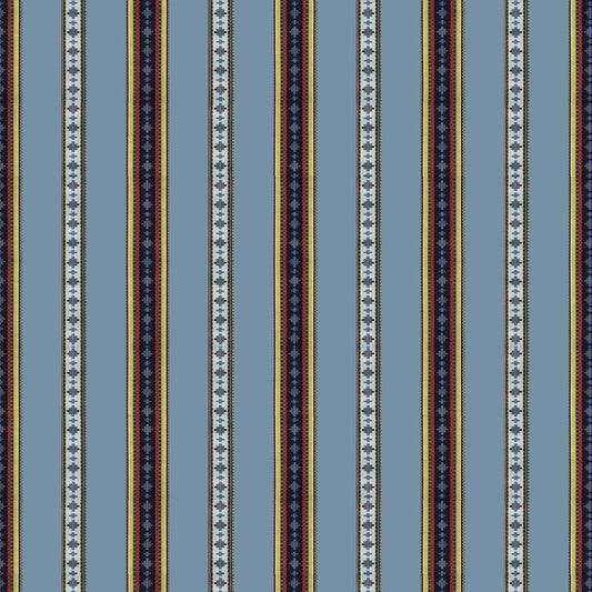 Select 8015147-5 Rayure Broderie Bleu Stripes by Brunschwig & Fils Fabric