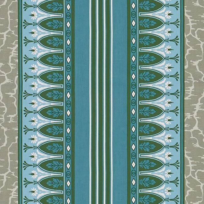 Sample 8015166-1311 Lola Montez Bleu/Grey Stripes Brunschwig and Fils Fabric