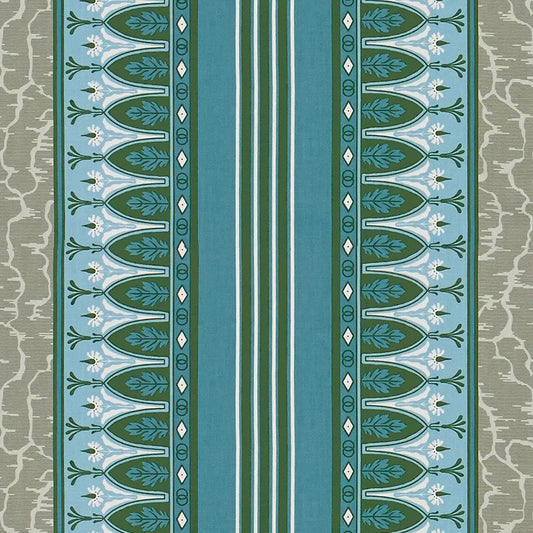 Looking 8015166-1311 Lola Montez Bleu/Grey Stripes by Brunschwig & Fils Fabric