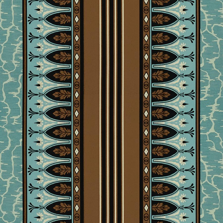 Sample 8015166-635 Lola Montez Turquoise Stripes Brunschwig and Fils Fabric