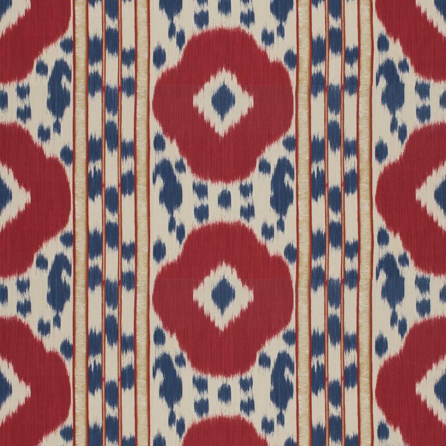 View 8015178-195 Varkala Print Red/Blue Ikat by Brunschwig & Fils Fabric