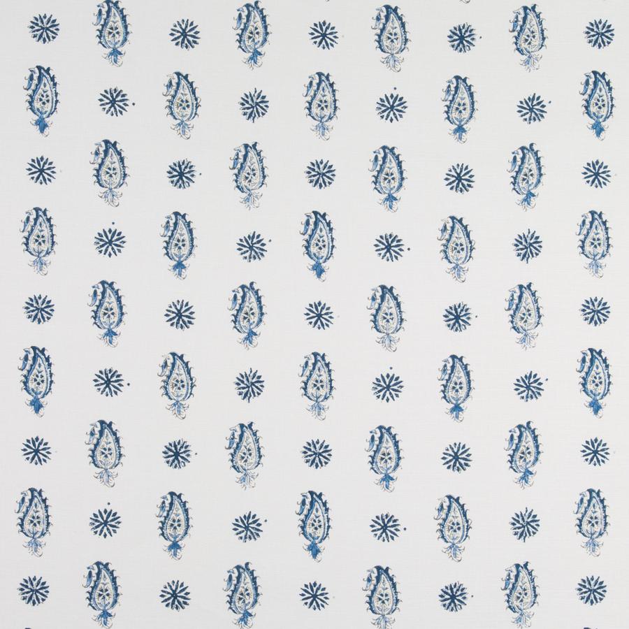 Sample 8016100-50 Onam Paisley Indigo Paisley Brunschwig and Fils Fabric