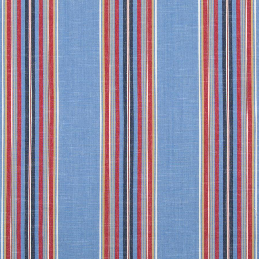 Sample 8017101-519 Verdon Stripe Blue/Red Stripes Brunschwig and Fils Fabric