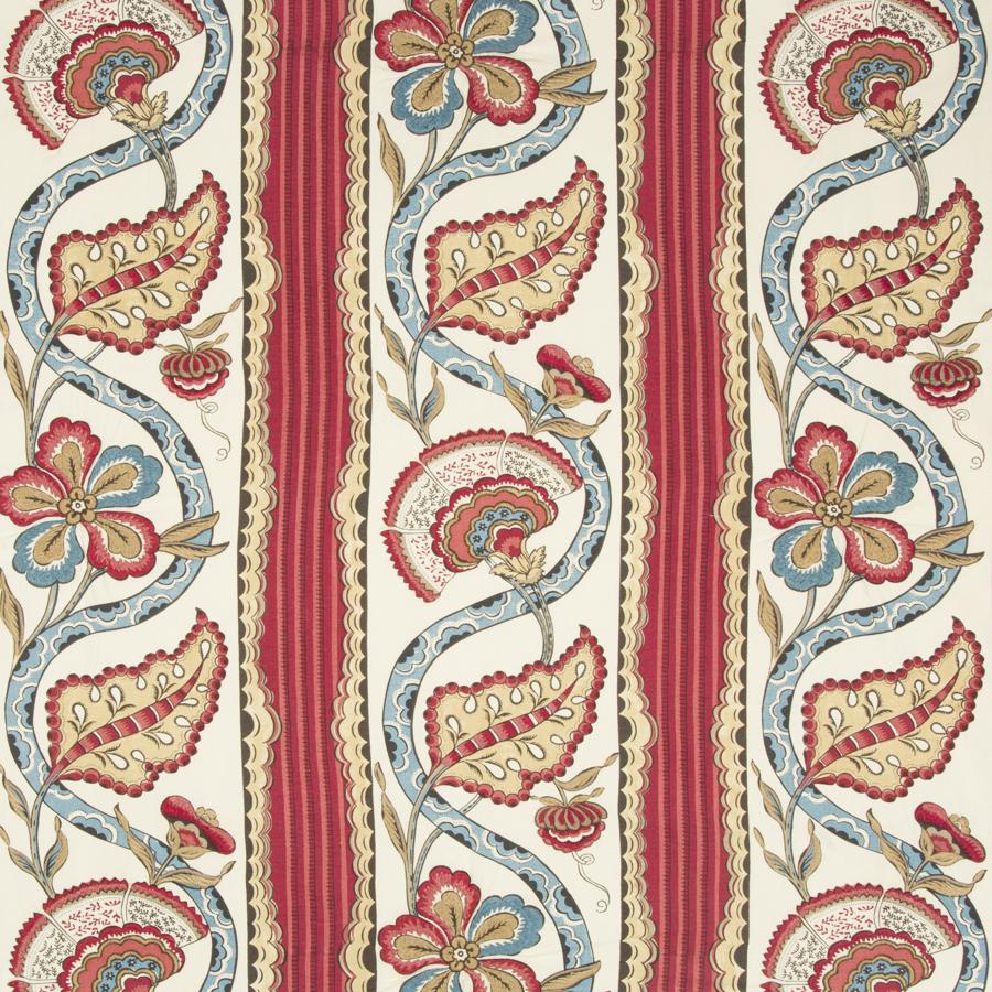 Sample 8017113-19 Gautier Print Cranberry Botanical Brunschwig and Fils Fabric