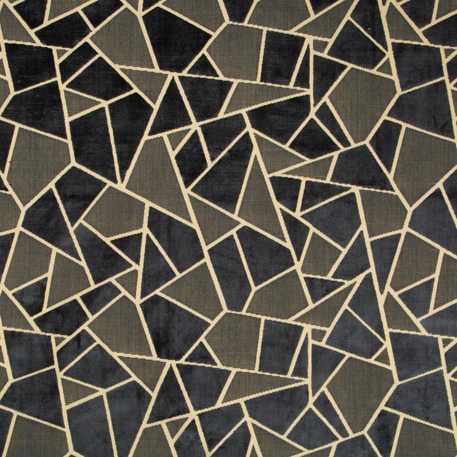 Sample 8017131-58 La Tortue Velvet Midnight Geometric Brunschwig and Fils Fabric