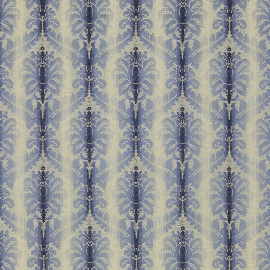 Sample 8018106-5 Poivre Damask Indigo/Sky Damask Brunschwig and Fils Fabric