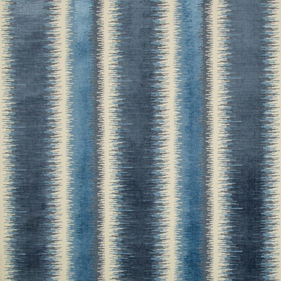 Sample 8018115-5 Bromo Velvet Blue Stripes Brunschwig and Fils Fabric