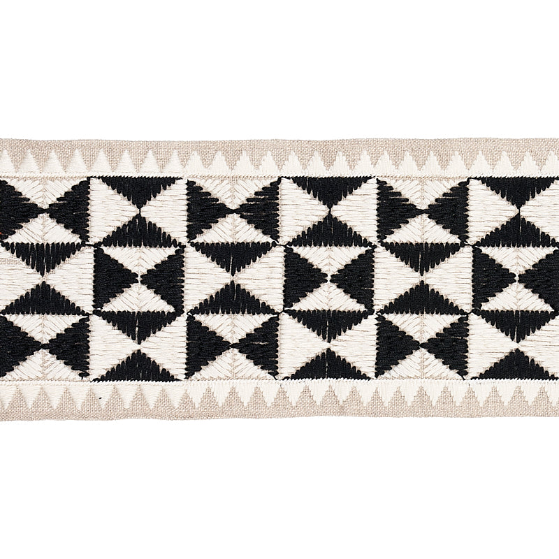 Purchase 80190 | Zulma Embroidered Tape, Black - Schumacher Trim