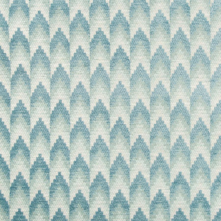 Sample 8019118-13 Ventron Woven Aqua Flamestitch Brunschwig and Fils Fabric