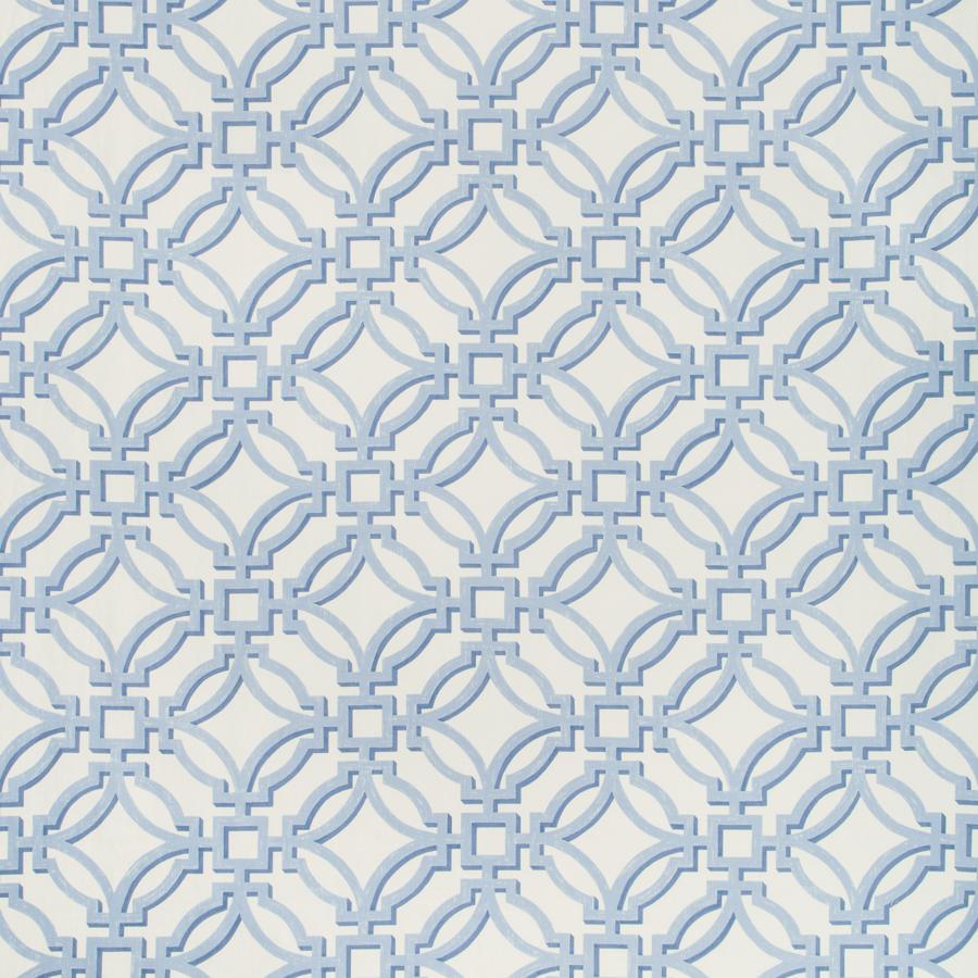 Sample 8019136-15 Salvy Print Delft Lattice Brunschwig and Fils Fabric