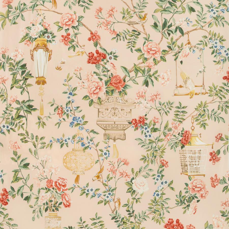 Sample 8019137-177 Jardin Fleuri Print Petal Modern Chinoiserie Brunschwig and Fils Fabric