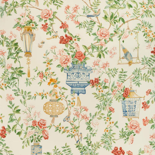 View 8019137-192 Jardin Fleuri Print Ivory Modern Chinoiserie by Brunschwig & Fils Fabric