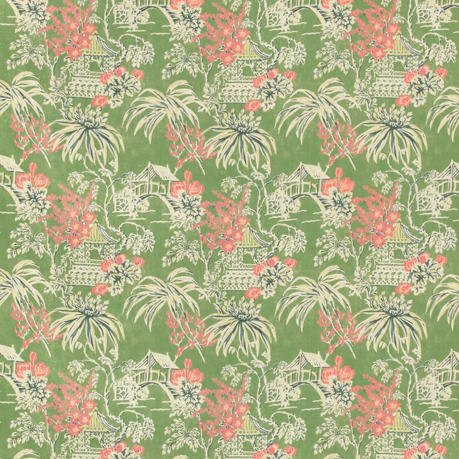 Sample 8019138-33 Tongli Print Fern Modern Chinoiserie Brunschwig and Fils Fabric