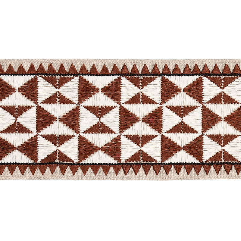 Purchase 80191 | Zulma Embroidered Tape, Brown - Schumacher Trim