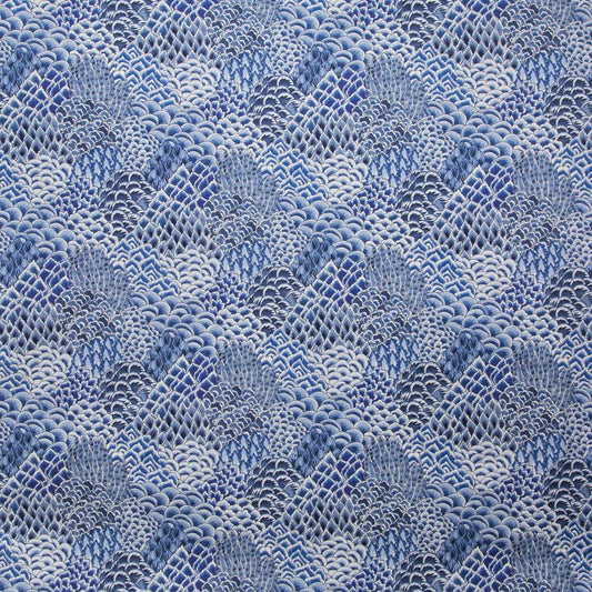 Find 8020104-55 Katibi Print Blue Flamestitch by Brunschwig & Fils Fabric
