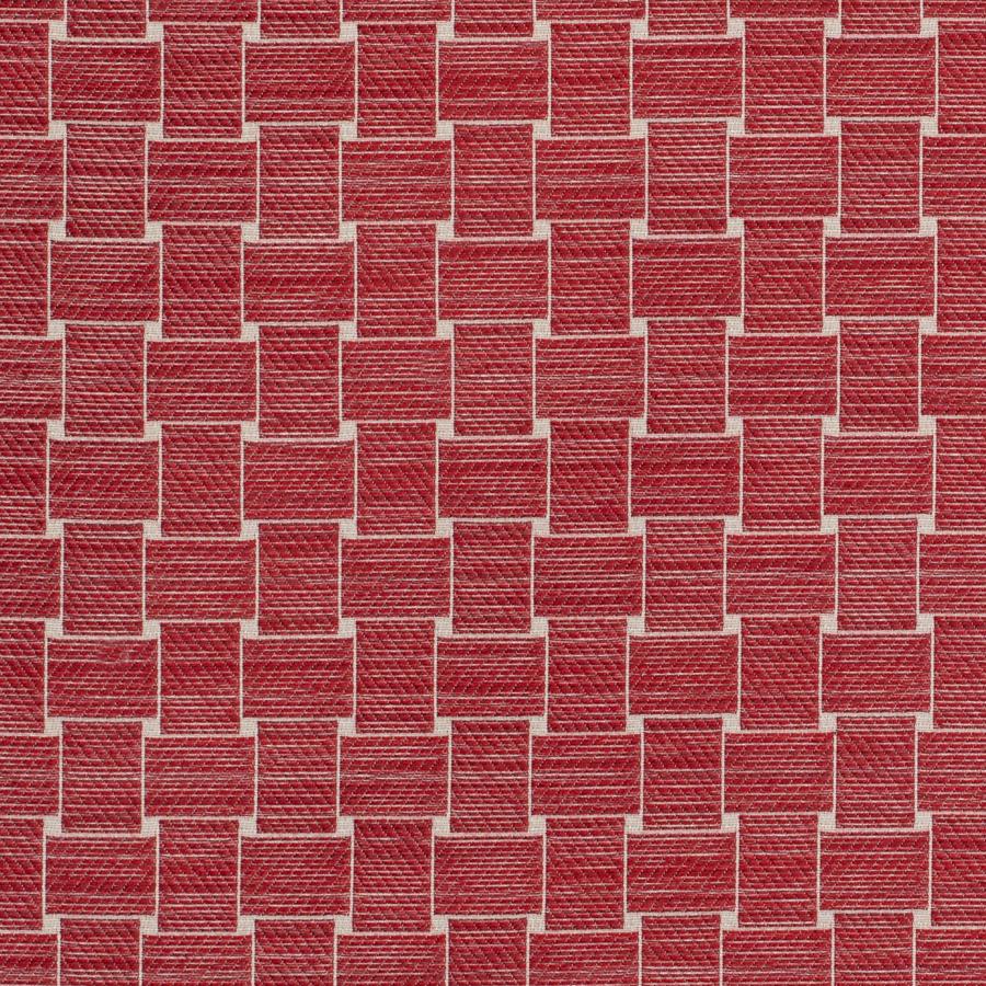Sample 8020108.19.0 Beaumois Woven Red Geometric Brunschwig and Fils Fabric