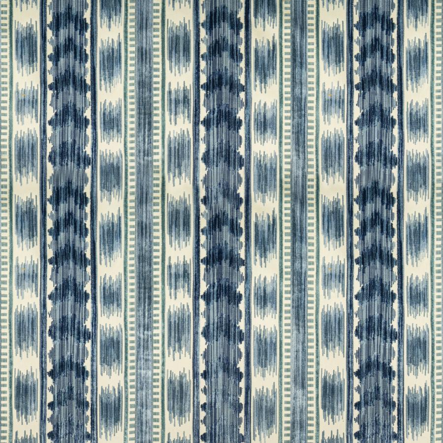 View 8020117.515.0 Bayeaux Velvet Blue Ikat by Brunschwig & Fils Fabric