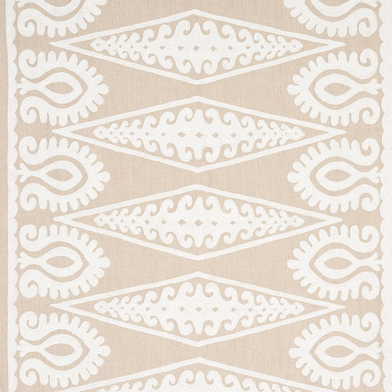 Order 80211 Seema Embroidery Ivory On Natural by Schumacher Fabric