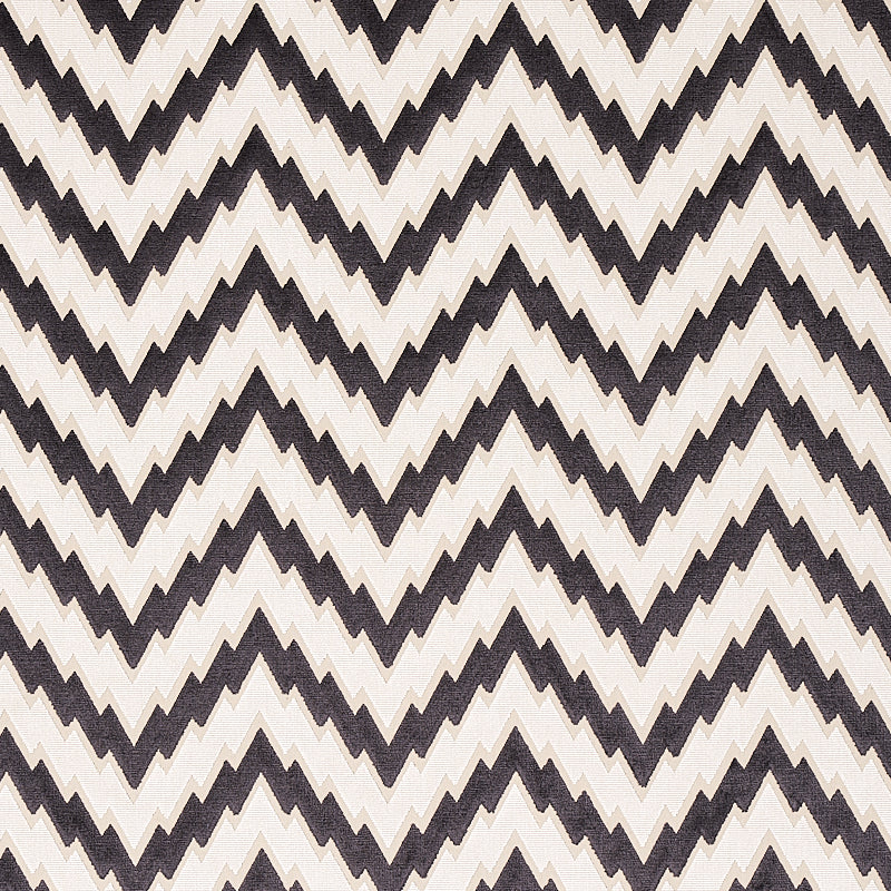 Shop 80220 Florentine Chevron Velvet Black by Schumacher Fabric