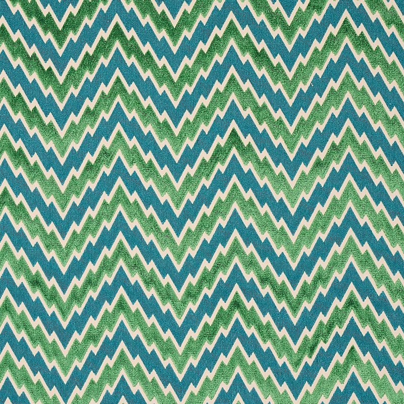 View 80221 Florentine Chevron Velvet Emerald by Schumacher Fabric