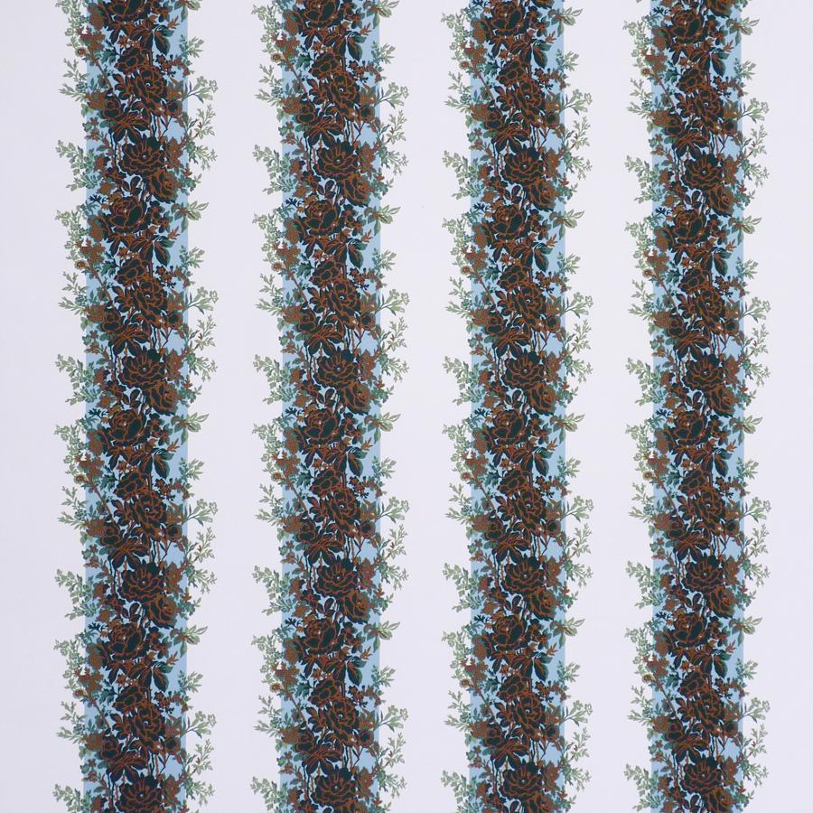 Sample - 8023123.315 | Rayure Fleurie Ii, Madeleine Castaing Indoor/Outdoor - Brunschwig & Fils Fabric Fabric - 8023123.315.0