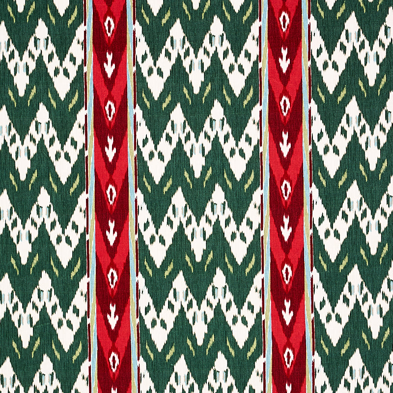 Shop 80241 Samar Ikat Velvet Green by Schumacher Fabric