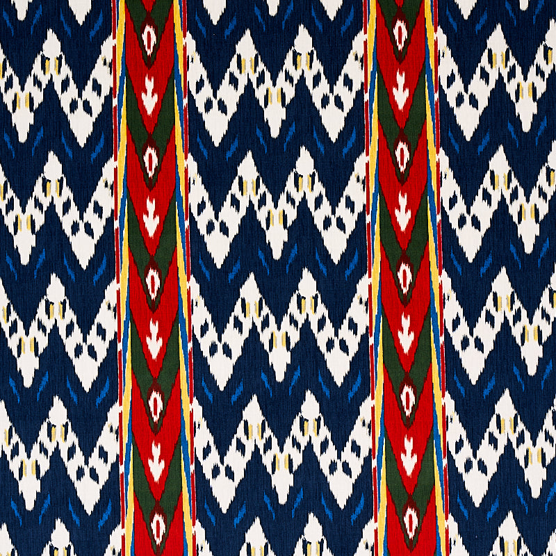 Purchase 80242 Samar Ikat Velvet Blue by Schumacher Fabric