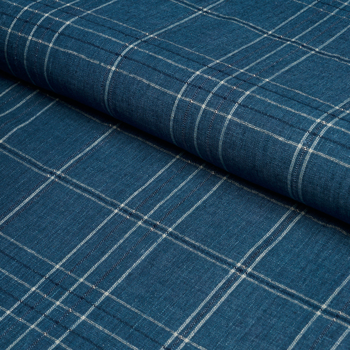 Purchase 80305 | Nils Plaid Linen, Denim - Schumacher Fabric
