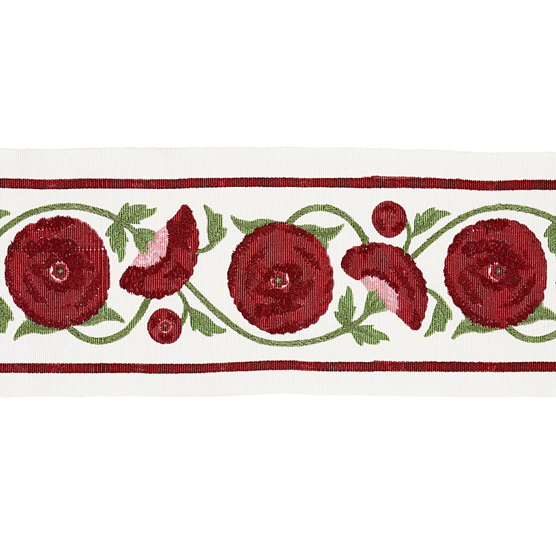 Purchase 80390 | Saranda Flower Embroidery Tape, Cardinal - Schumacher Trim