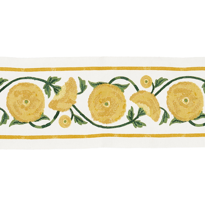 Purchase 80391 | Saranda Flower Embroidery Tape, Marigold - Schumacher Trim