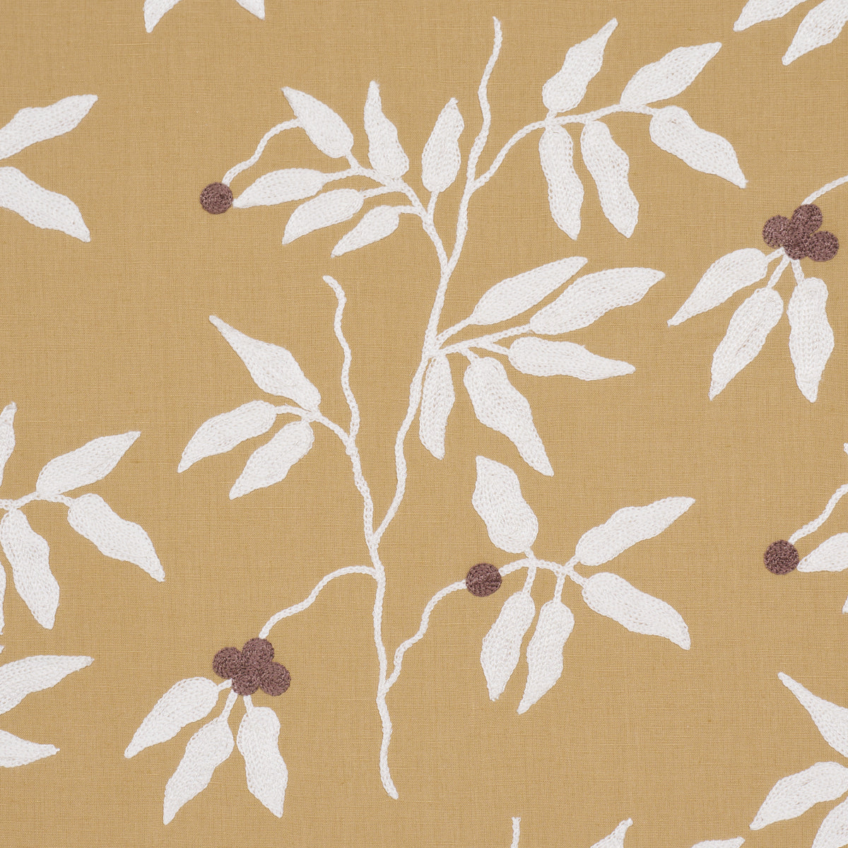 Purchase 80434 | Lilla Embroidery, Ochre - Schumacher Fabric