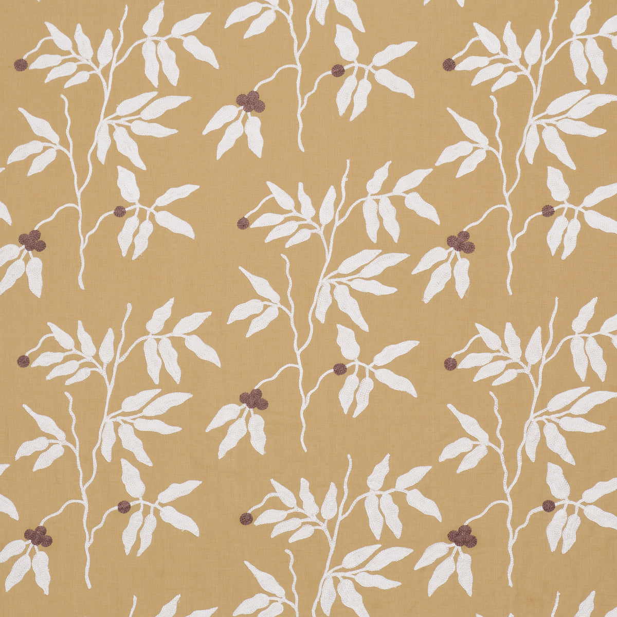 Purchase 80434 | Lilla Embroidery, Ochre - Schumacher Fabric