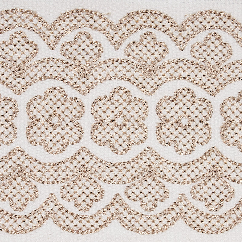Purchase 80440 | Astrid Embroidered Tape, Natural - Schumacher Trim