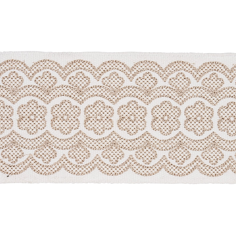 Purchase 80440 | Astrid Embroidered Tape, Natural - Schumacher Trim
